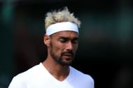Fabio Fognini with blonde hair at Wimbledon 2024 - Image Source: Getty